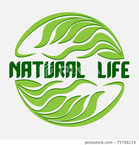 logo of natural life made of leaves in the shape of a circle logo of natural life made of leaves in the shape of a circle 75788219