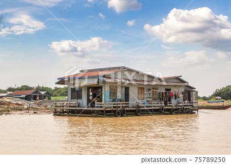 Floating village in Cambodia Floating village in Cambodia 75789250