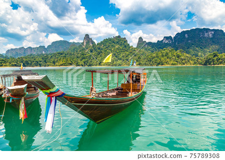 Cheow Lan lake in Thailand Cheow Lan lake in Thailand 75789308