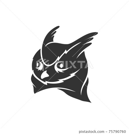 Owl Head mascot illustration Template isolated in white background Owl Head mascot illustration Template isolated in white background 75790760