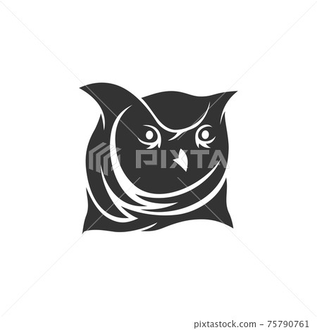 Owl Head mascot illustration Template isolated in white background Owl Head mascot illustration Template isolated in white background 75790761
