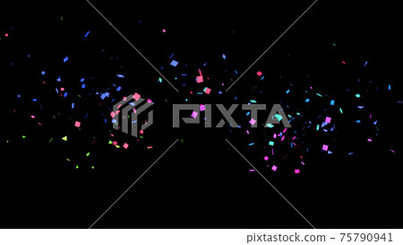五彩紙屑餅乾黑色背景CG背景壁紙 75790941