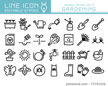 線圖標業餘愛好系列第4卷園藝園藝 75791426