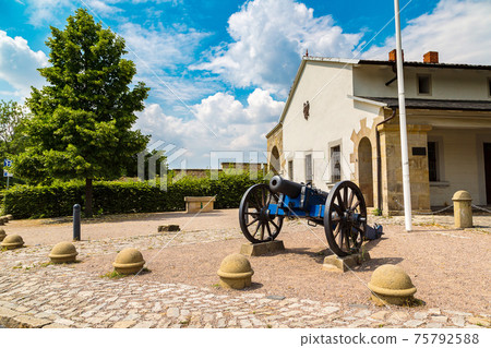 Cannon in St. Petersberg citadel in Erfurt 75792588