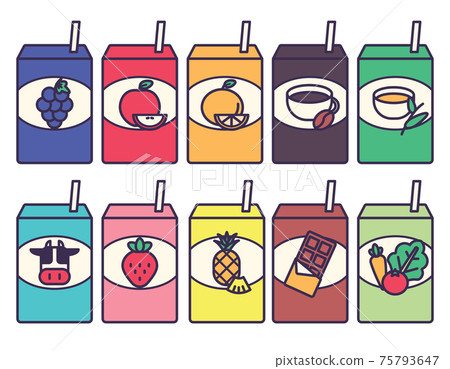 Pack juice illustration material set 75793647