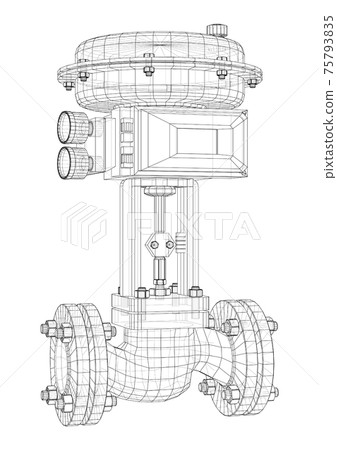 Valve with automatic electro-actuated. Vector 75793835