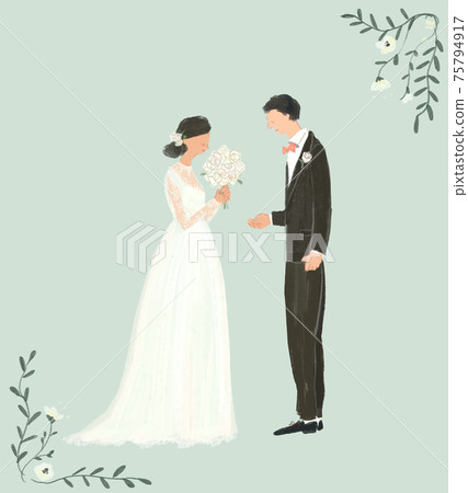 Wedding, wedding, bridal, couple, wedding dress, (with frame) 75794917