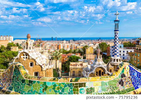 Park Guell in Barcelona, Spain 75795236