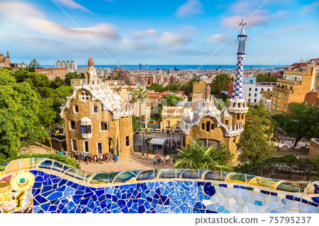 Park Guell in Barcelona, Spain 75795237