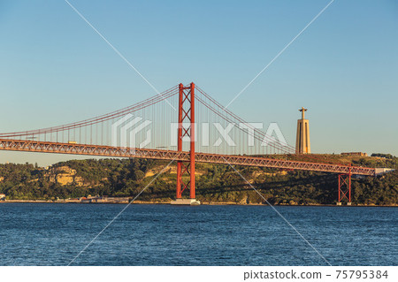 Rail bridge  in Lisbon, Portugal. 75795384