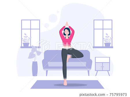 Yoga or Meditation Practices Aim for Health... - Stock Illustration ...