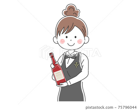 介紹酒的女侍酒師的插圖 75796044