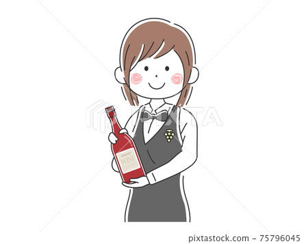 介紹酒的女侍酒師的插圖 75796045