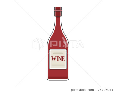 一瓶紅酒的插圖 75796054