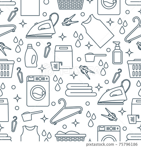 Vector Pattern Laundry Washing service Household 75796186