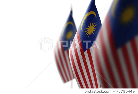 Small national flags of the Malaysia on a white background Small national flags of the Malaysia on a white background 75796449