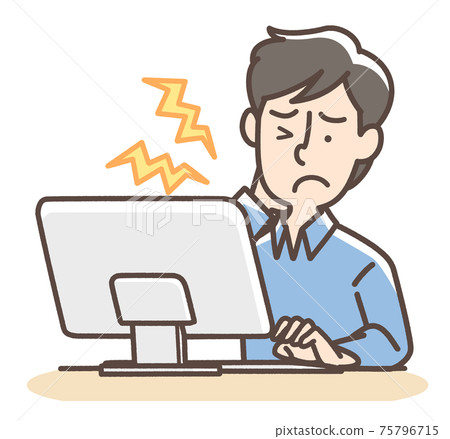 一個在個人計算機工作中脖子僵硬的人 75796715