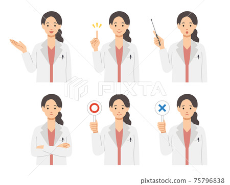 Young female doctor 6 pose set 75796838