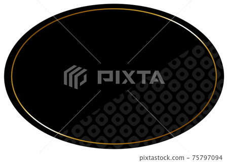 Oval frame Black & Gold Partially Kanoko pattern 75797094