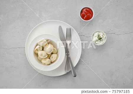 Frozen semifinished dumplings stuffed with meat Frozen semifinished dumplings stuffed with meat 75797185