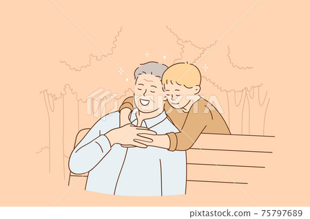 Happy childhood and parenting concept Happy childhood and parenting concept 75797689