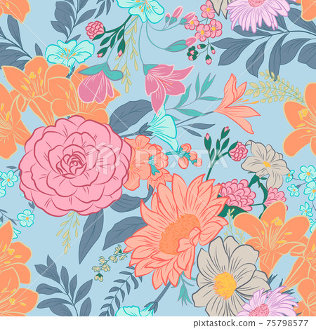 Seamless Floral Pattern in vector 75798577