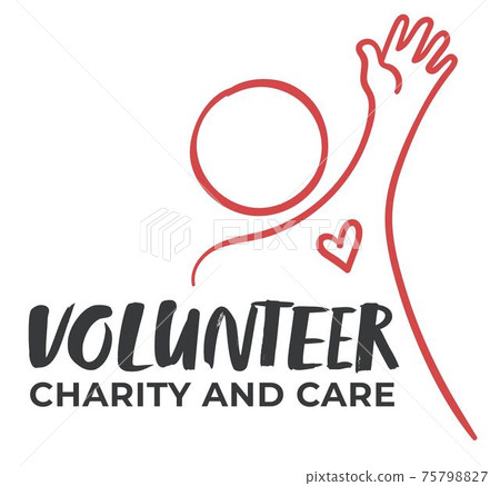 Volunteer charity and care, minimalist emblem 75798827