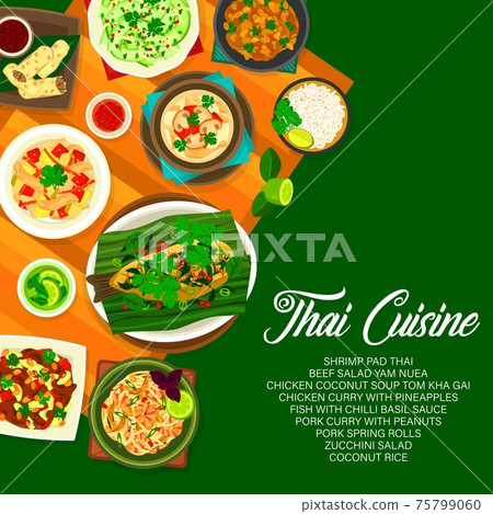 Thai cuisine menu cover, Thailand food poster 75799060