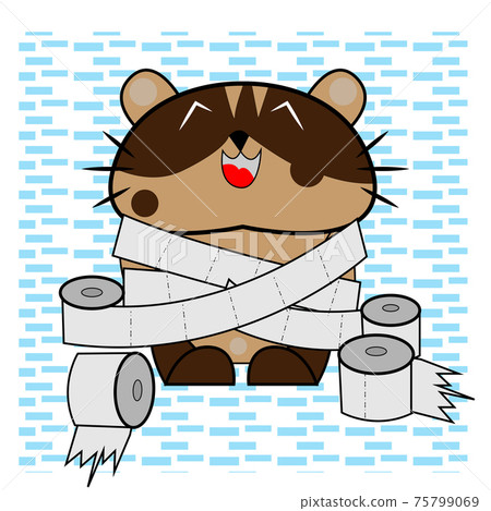 Cat plaiyng with toilet paper Cat plaiyng with toilet paper 75799069