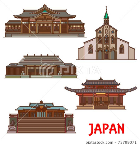 Japan landmarks, temples and pagodas architecture Japan landmarks, temples and pagodas architecture 75799071