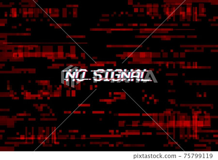 Glitch screen no signal TV noise VHS digital pixel 75799119