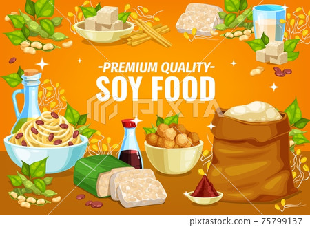 Soy food or soybean products, soya tofu and milk 75799137