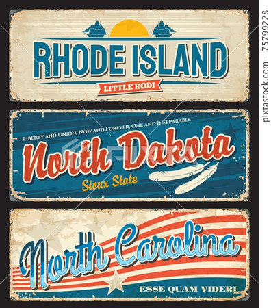 USA states Rhode Island Dakota, Carolina plates USA states Rhode Island Dakota, Carolina plates 75799228