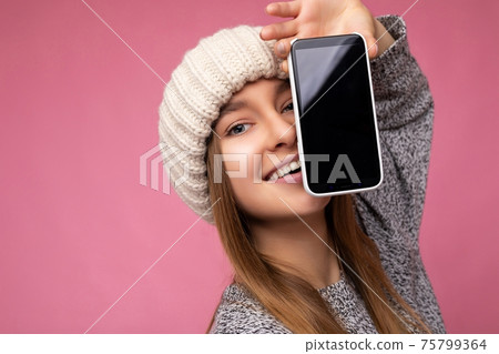 Photo of sexy beautiful smiling young woman good looking wearing casual stylish outfit standing Photo of sexy beautiful smiling young woman good looking wearing casual stylish outfit standing 75799364