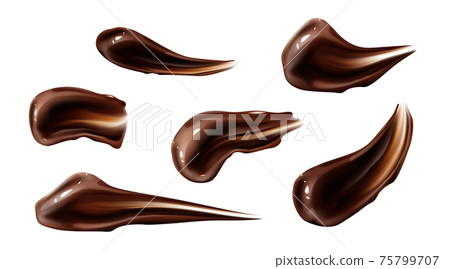 Chocolate strokes, brown liquid ganache smears Chocolate strokes, brown liquid ganache smears 75799707