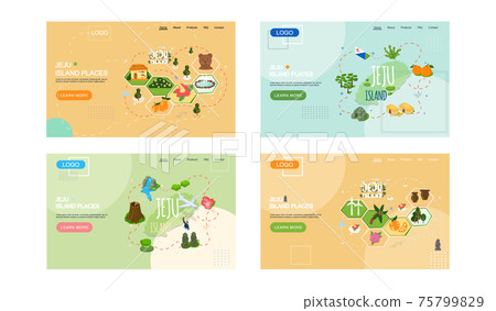 Welcome to Jeju island in South Korea, traditional landmarks, symbols. Korean land with traditional attractions 75799829