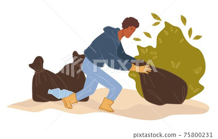 Caring for environment nature by cleaning waste Caring for environment nature by cleaning waste 75800231