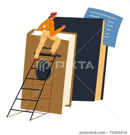 Ladder to knowledge and success with books vector Ladder to knowledge and success with books vector 75800234