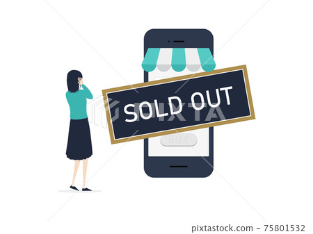Illustration material of a woman who is sold out and shocked 75801532