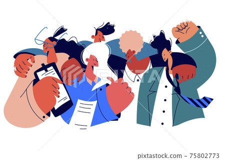 Multicultural team mixed ethnic group concept 75802773