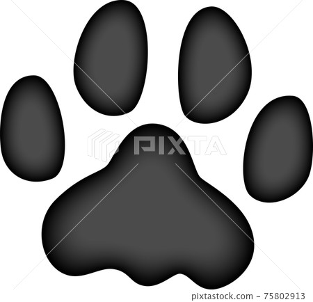 黑色動物腳印水彩風格 75802913