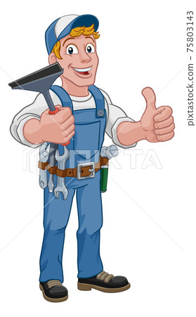 Cartoon Window Cleaning Squeegee Car Wash Cleaner Cartoon Window Cleaning Squeegee Car Wash Cleaner 75803143