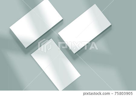 Realistic business cards template with shadows. Branding identity or advertise presentation. Blank rectangle paper 75803905