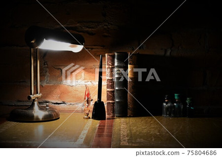 Antique books and study 75804686