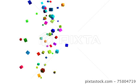 CG cube many floating cubes CG cube many floating cubes 75804719