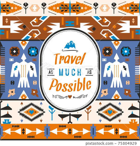 Native aztec seamless pattern. Tribal colorful design 75804929