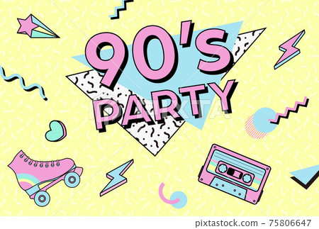 90年代風格插圖的背景材料 90年代風格插圖的背景材料 75806647