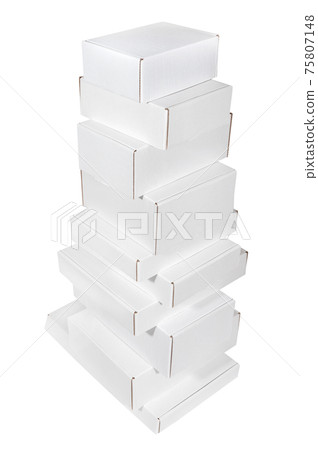 column made of white cardboard boxes column made of white cardboard boxes 75807148