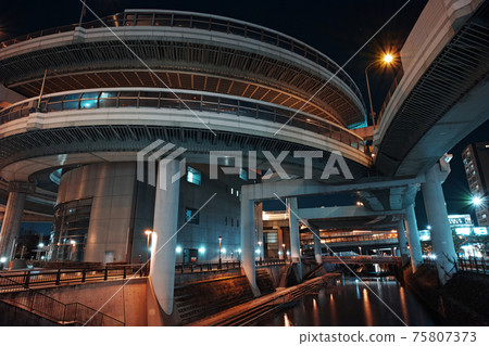 Night view of Nagoya Kurokawa IC Night view of Nagoya Kurokawa IC 75807373