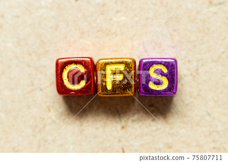 Metallic color alphabet letter block in word CFS (Abbreviation of Container Freight Station, Certified fund specialist or Chronic fatigue syndrome) on wood background Metallic color alphabet letter block in word CFS (Abbreviation of Container Freight Station, Certified fund specialist or Chronic fatigue syndrome) on wood background 75807711